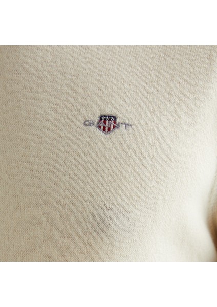 Erkek Krem Regular Fit Bisiklet Yaka Yün Kazak indirimleri