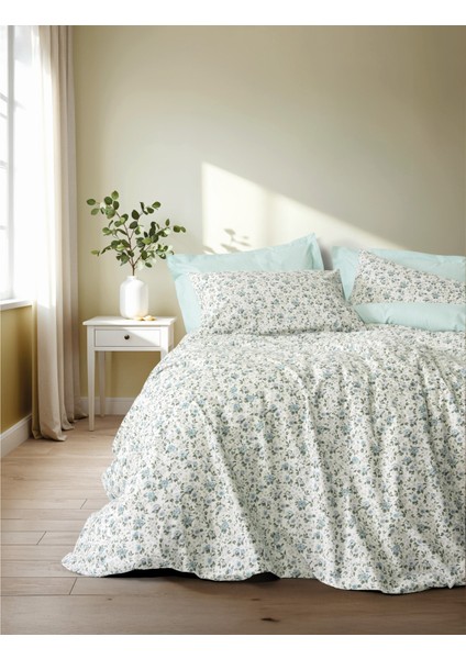 Petite Tek Kişilik Lastikli Çarşaflı Nevresim Takımı Nola Mint