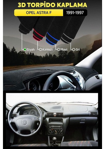 Opel Astra F (1991-1997) 3D Torpido Koruma Kılıfı - Ön Göğüs Kaplama - Siyah Şerit