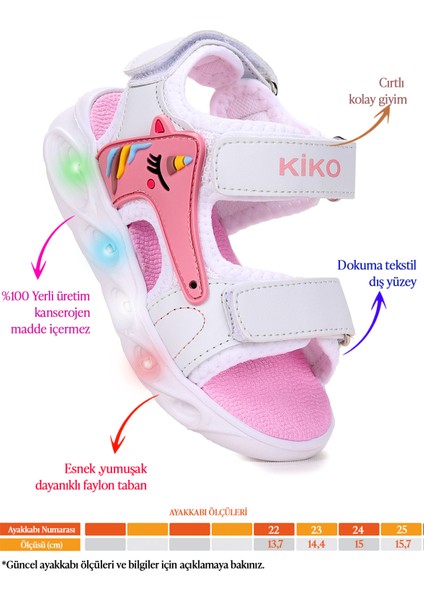 Unicorn Günlük Işıklı Cırtlı Kız Bebek Sandalet Ayakkabı fiyatları