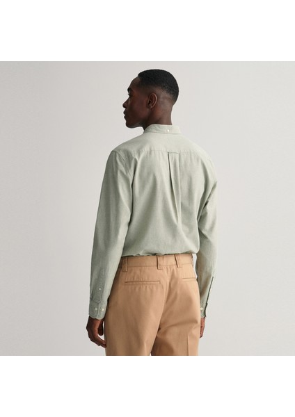 Erkek Yeşil Regular Fit Keten Gömlek modelleri