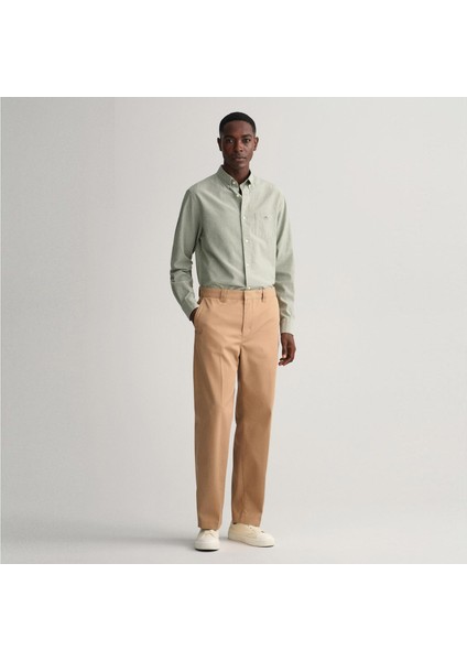 Erkek Yeşil Regular Fit Keten Gömlek