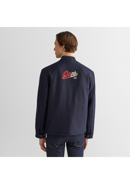 Erkek Lacivert Oversize Fit Hakim Yaka Logolu Ceket fiyatları