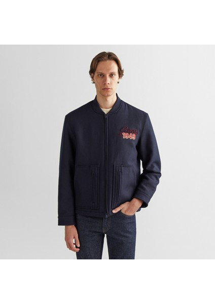 Erkek Lacivert Oversize Fit Hakim Yaka Logolu Ceket fırsatları