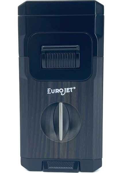 Çift Torch Jet Alev Masa Tipi Puro Makaslı Puro Çakmağı - Siyah