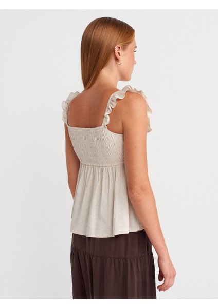 50873 Fırfırlı Bluz-Bej fiyatları