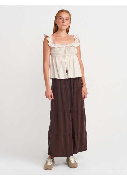 50873 Fırfırlı Bluz-Bej fırsatları