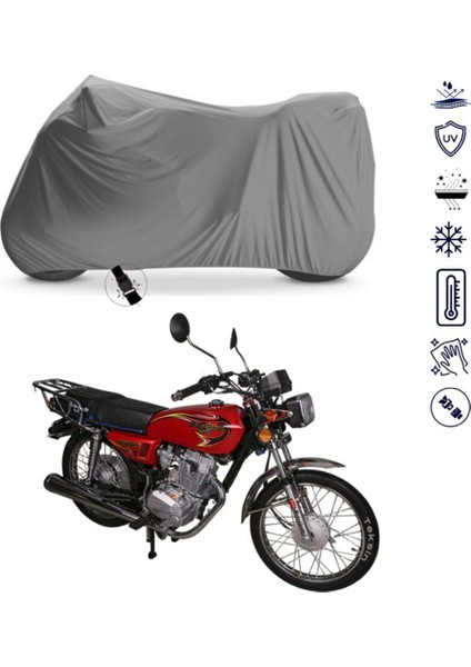 | Rmg Moto Gusto Star 100 Bağlantı Tokalı Uyumlu Solarblock Prime Uyumlu Motosiklet Brandası | Su Geçirmez, %99 UV, Yansıtıcı Gümüş Üst, 360° Lastikli, Taşıma Çantalı