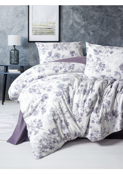 Flanel Tek Kişilik Nevresim Takımı Sadie Mor