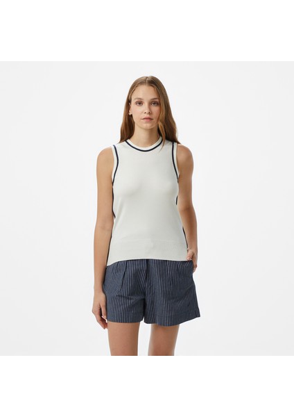 Kadın Beyaz Slim Fit Triko