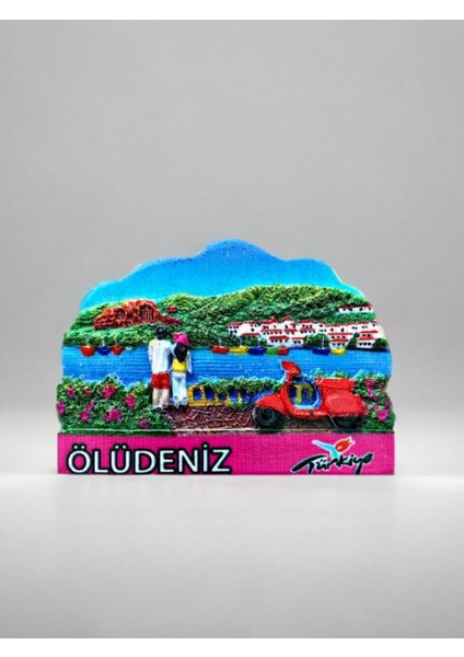 Ölüdeniz Temalı Kabartmalı Polyester Magnet 7cm x 5cm