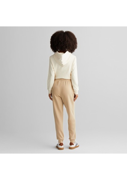 Kadın Bej Regular Fit Logolu Eşofman Altı fiyatları