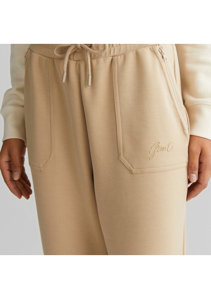 Kadın Bej Regular Fit Logolu Eşofman Altı indirimleri