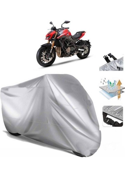 | Benelli Tnt 600 Arka Çanta (Bağlantı Tokalı) Uyumlu Solarblock Prime Uyumlu Motosiklet Brandası | Su Geçirmez, %99 UV, Yansıtıcı Gümüş Üst