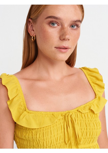 50873 Fırfırlı Bluz-Sarı modelleri