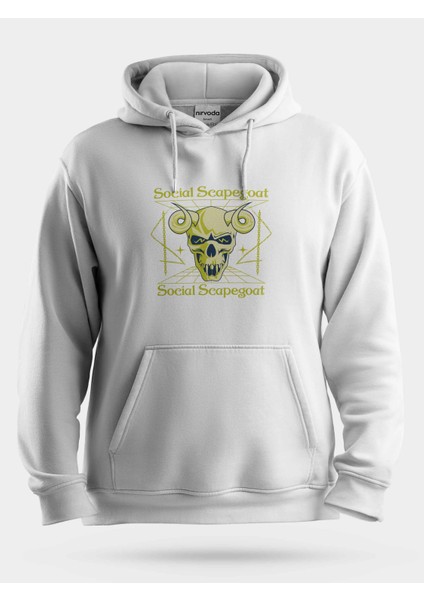 Koç Kurukafa Baskılı Unisex Kapüşonlu Sweatshirt
