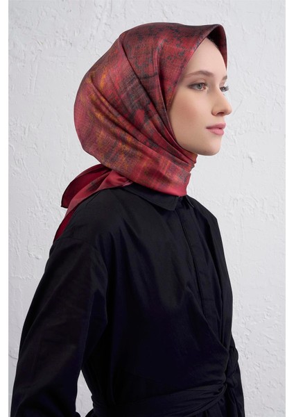Soyut Desenli Saf Ipek Twill Eşarp 9420D 85 modelleri