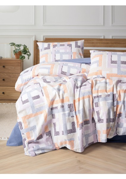 Flanel Tek Kişilik Nevresim Takımı Hayden Lila