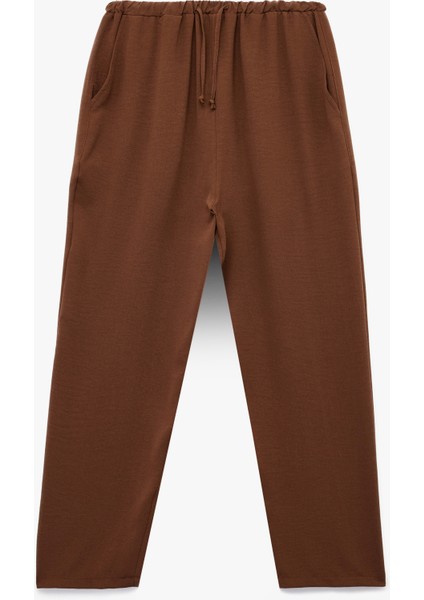Beli Bağcıklı Regular Fit Havuç Kesim Pantolon