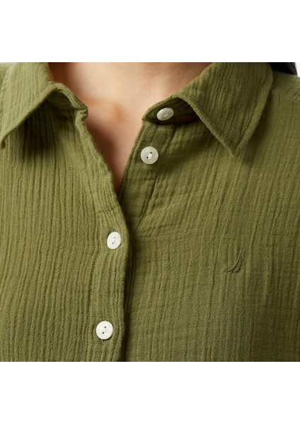 Kadın Yeşil Oversize Fit Gömlek indirimleri