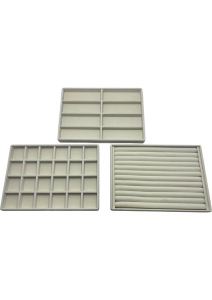 Süet Kumaş Krem Renk 3 Lü Takımtakı Sergileme Standı fiyatları