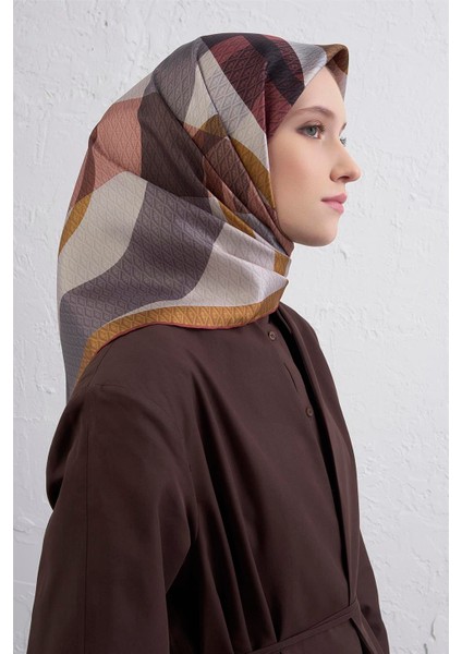 Monogram Desenli Saf Ipek Twill Eşarp 9429D 81 fiyatları