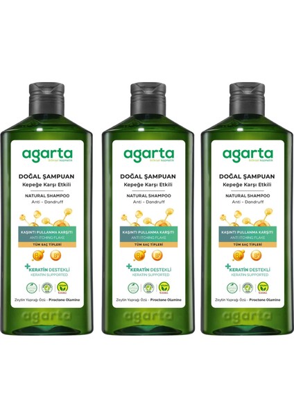 Doğal Kepeğe karşı Şampuan 400 ml x 3 Adet