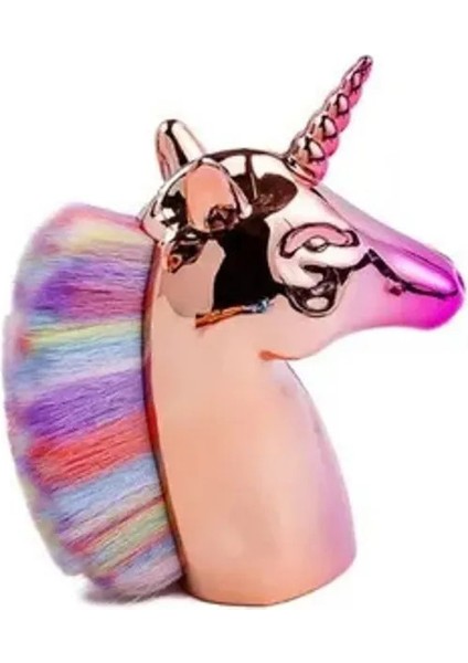 Unicorn Toz Fırça Tek Boynuzlu At Renkli Fırça Mavi