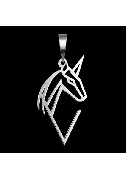 925 Ayar gümüş kolye tek boynuzlu at SM8397