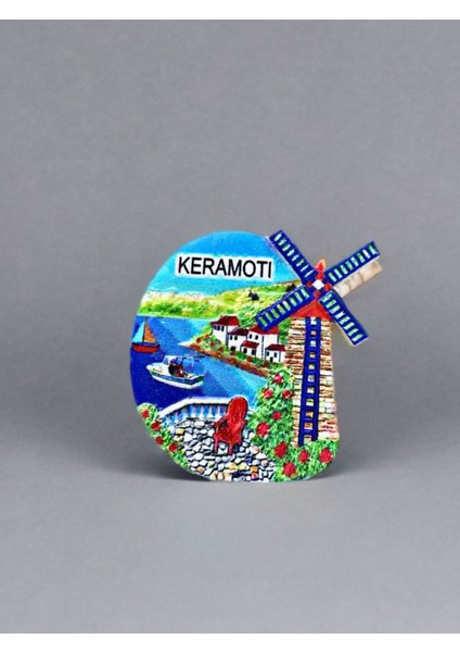 Keramotı Temalı Kabartmalı Polyester Magnet Buzdolabı Süsü 6,5cm x 6,5cm Lacivert