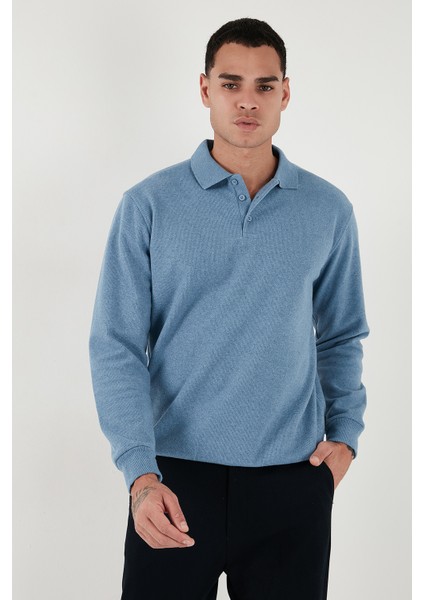 Pamuk Karışımlı Regular Fit Polo Yaka Kazak Erkek Polo Yaka Kazak 456223 modelleri