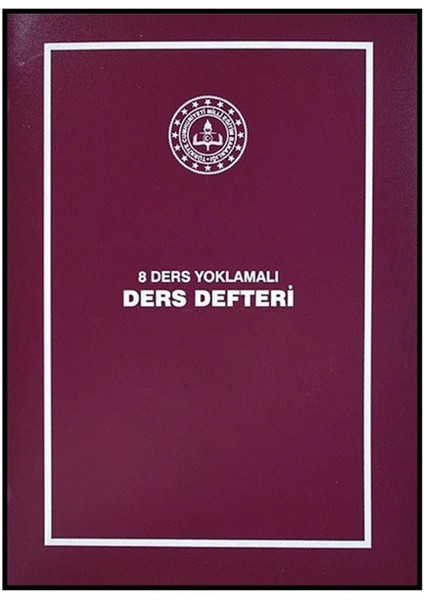 8 Ders Yoklamalı Ders Defteri