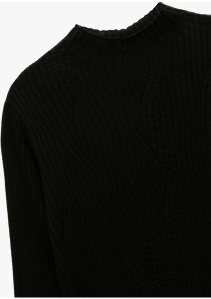 Regular Fit Uzun Kollu Hafif Dik Yaka Triko Kazak modelleri