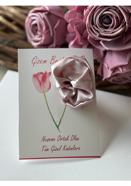 Saten Toka Gül Kına-Bride Hediyelik 10 Adet Dağıtmalık
