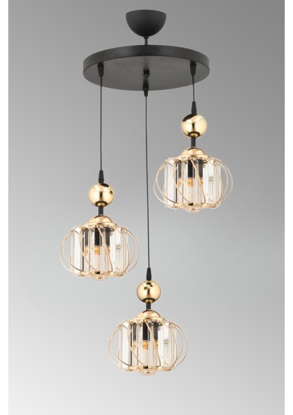 ESSLİGHT LİNA 3 LÜ SARKIT AVİZE KRİSTAL TAŞLI MODERN DEKORATİF AYDINLATMA modelleri