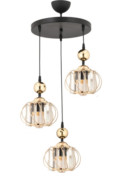 ESSLİGHT LİNA 3 LÜ SARKIT AVİZE KRİSTAL TAŞLI MODERN DEKORATİF AYDINLATMA fırsatları