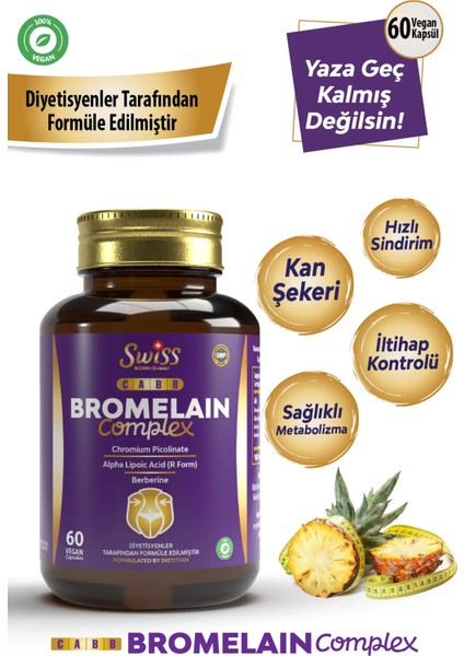 Swiss Bork Berberin + Ala + Krom Pikolinat + Bromelain • 4’lü Bitkisel • 60 Kapsül