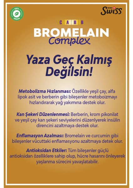 Swiss Bork Berberin + Ala + Krom Pikolinat + Bromelain • 4’lü Bitkisel • 60 Kapsül fırsatları