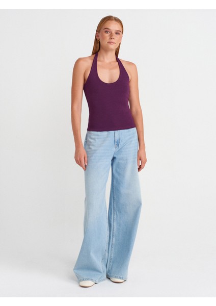 21052 Halter Yaka Top-Mor fırsatları