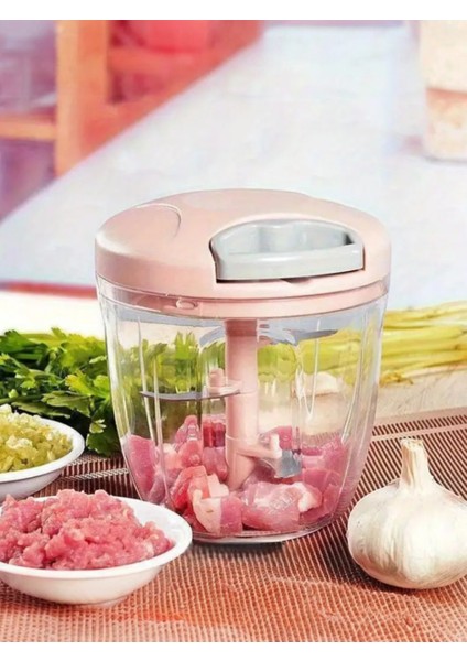 5 Bıçaklı Ipli El Rondosu Büyük Boy Soğan Sebze Doğrayıcı