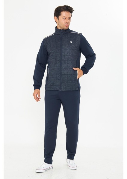 Erkek Tam Fermuarlı Eşofman Takımı Lacivert 5753-L