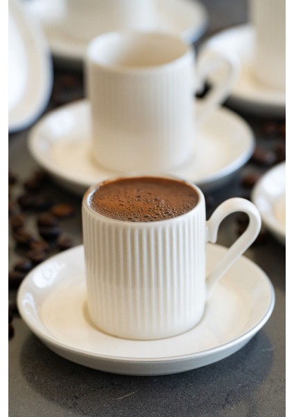 Bulut Platin Yaldız 12 Parça 6 Kişilik Kahve Fincan Takımı