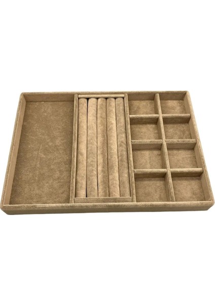 Lizbon Model Süet Kumaş Sütlü Kahve Renk 24/34 cm Takı Sergileme Standı fiyatları