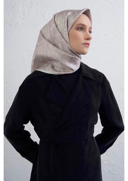 Soyut Desenli Saf Ipek Twill Eşarp 9431D 85