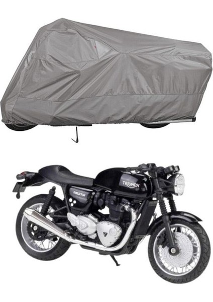 | Triumph Thruxton 1200 Bağlantı Tokalı Uyumlu Solarblock Prime Uyumlu Motosiklet Brandası | Su Geçirmez, %99 UV, Yansıtıcı Gümüş Üst, 360° Lastikli, Taşıma Çantalı