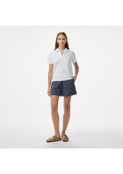 Kadın Beyaz Regular Fit Polo Yaka T-Shirt modelleri