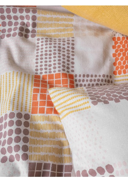 Flanel Tek Kişilik Nevresim Takımı Palm Hardal modelleri