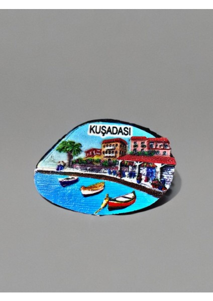 Kuşadası Temalı Kabartmalı Polyester Magnet 7,5cm x 5cm