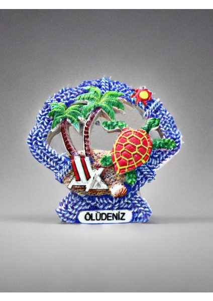 Ölüdeniz Temalı Kabartma Polyester Magnet 7cm x 6,5cm