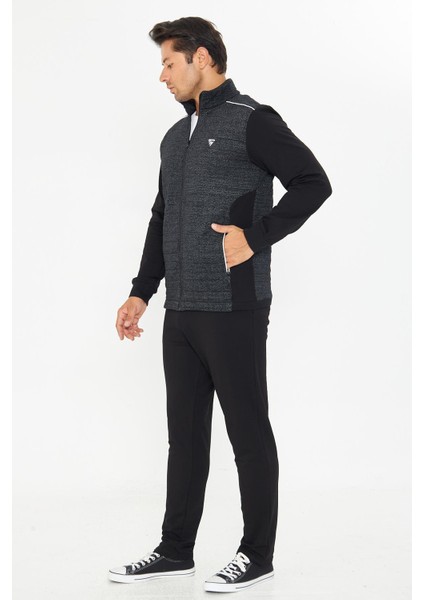 Erkek Tam Fermuarlı Eşofman Takımı Siyah 5753-S fırsatları